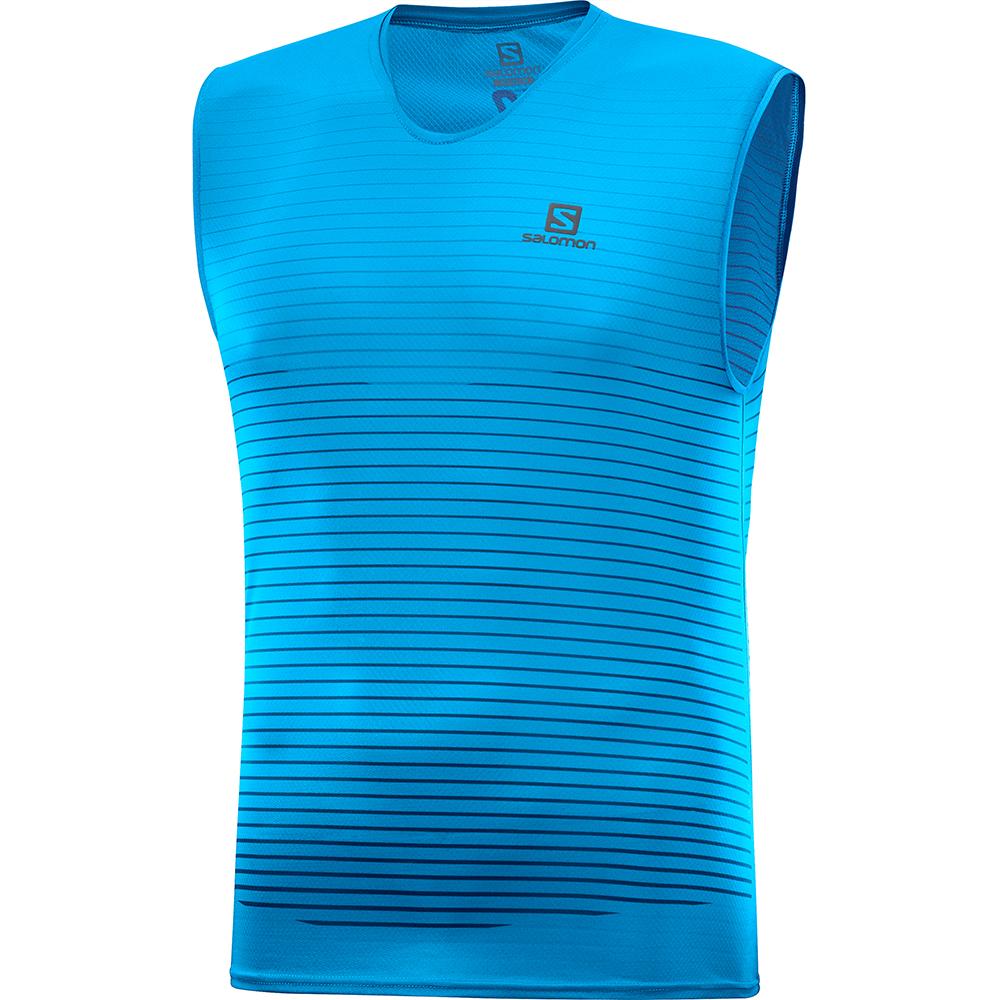 Salomon Singapore Mens Tank - SENSE M Blue | 03512-PYUV